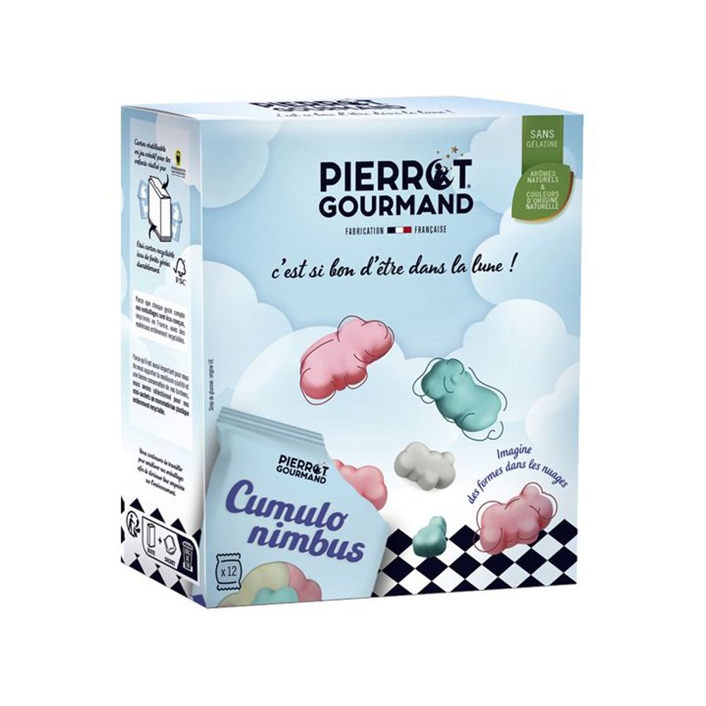 Children's mealtime - Box of 12 mini bags - Cumulonimbus candies - PIERROT GOURMAND