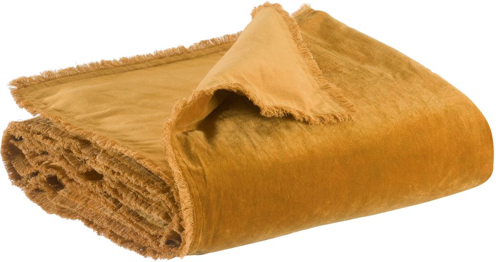 Linge de lit - Édredon uni Fara Safran 85 x 200 - MAISON VIVARAISE – SDE VIVARAISE WINKLER