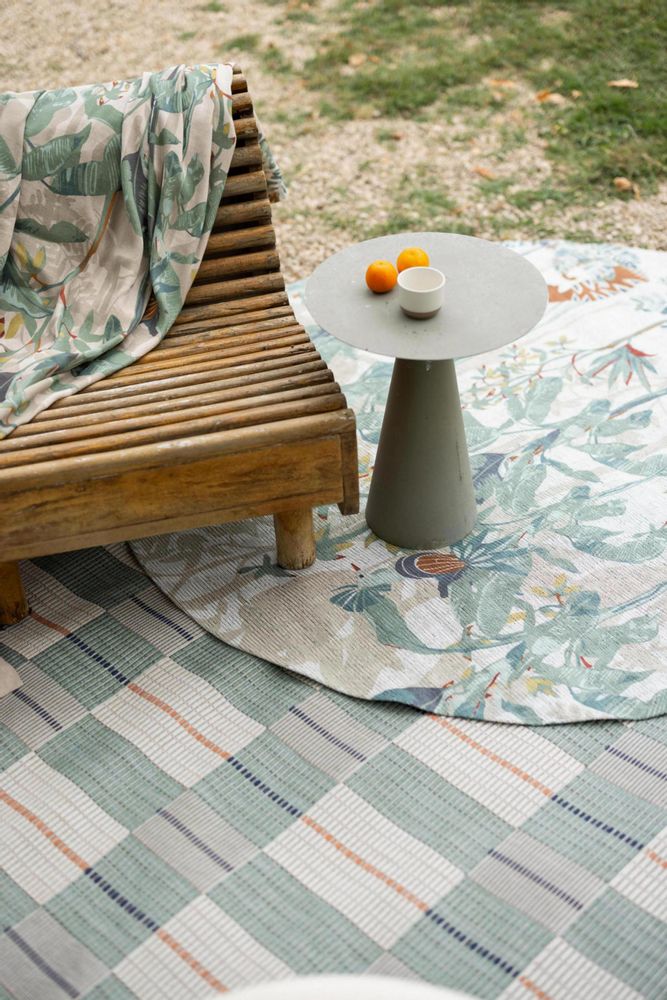 Tapis - Tapis Raja outdoor Multico diamètre 160 cm - MAISON VIVARAISE - SDE VIVARAISE WINKLER