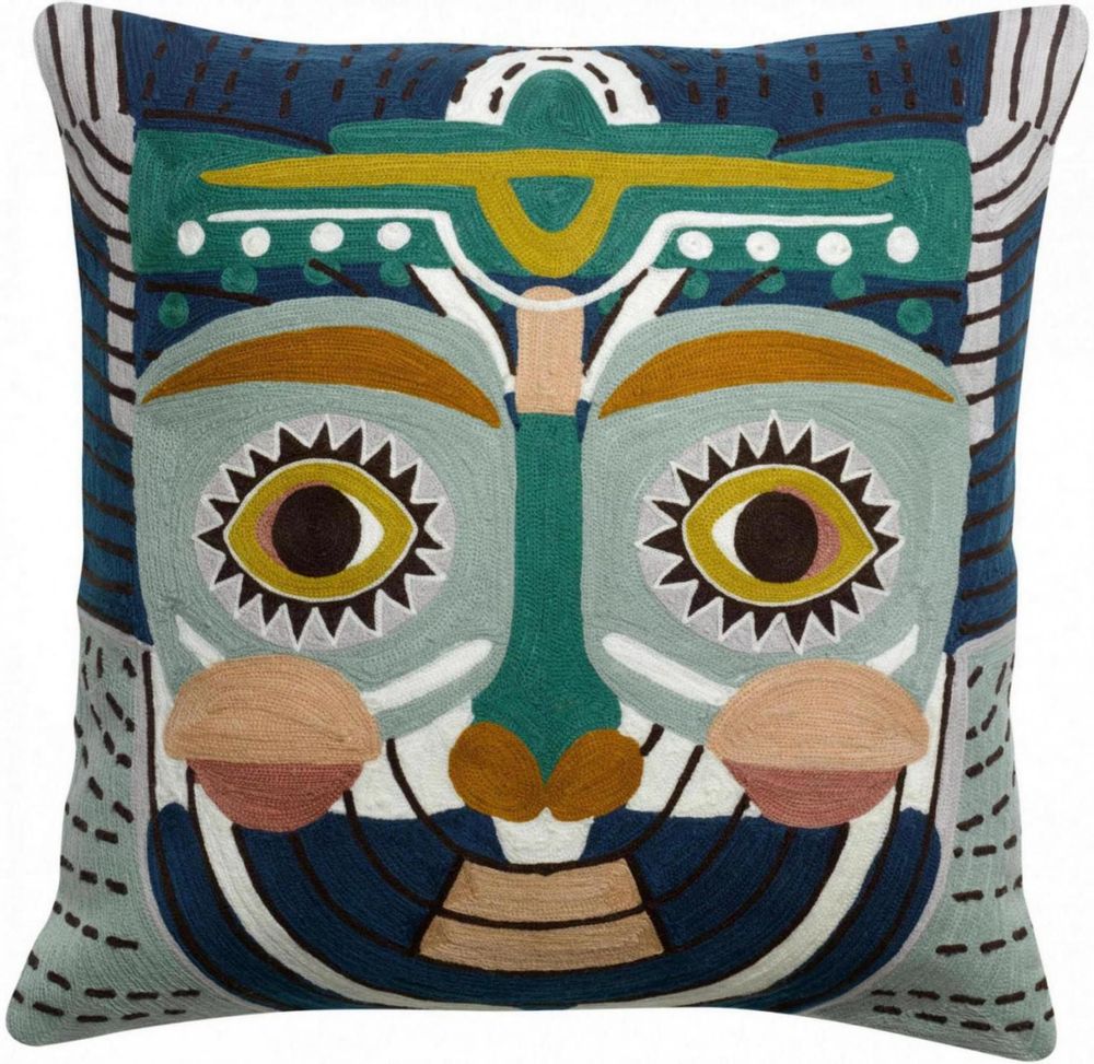 Coussins - Coussin brodé Yaku Multico 45 x 45 - MAISON VIVARAISE - SDE VIVARAISE WINKLER