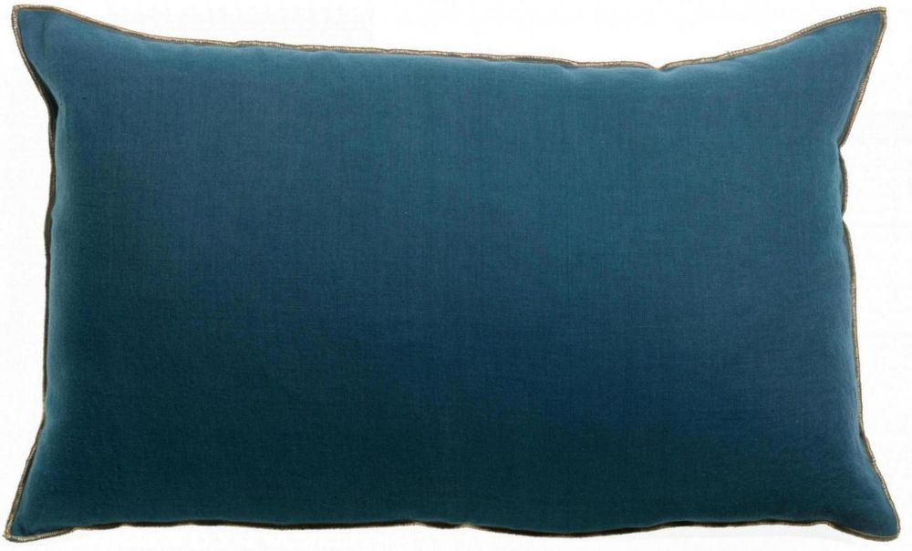 Cushions - Zeff Celeste Cushion Indigo 40 X 65 - MAISON VIVARAISE - SDE VIVARAISE WINKLER