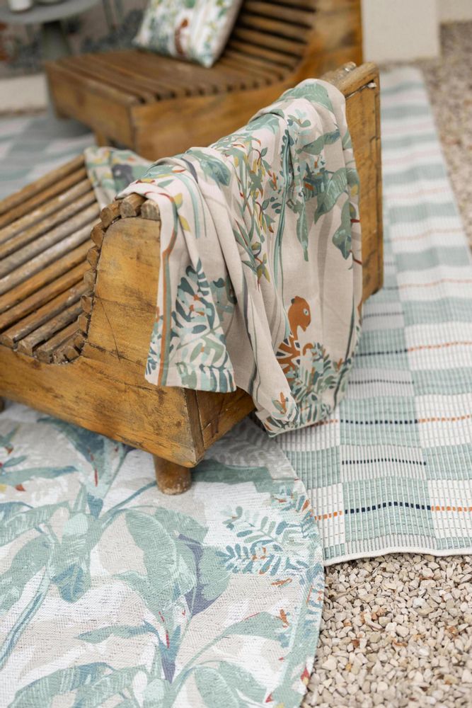 Throw blankets - Zeff Raja printed plaid Multico 135 X 200 - MAISON VIVARAISE - SDE VIVARAISE WINKLER
