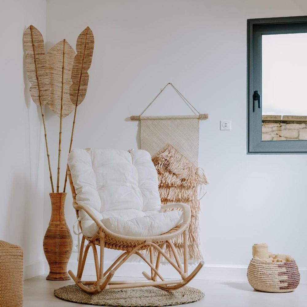 Chaises - YASPER - Rocking chair en rotin naturel - HYDILE