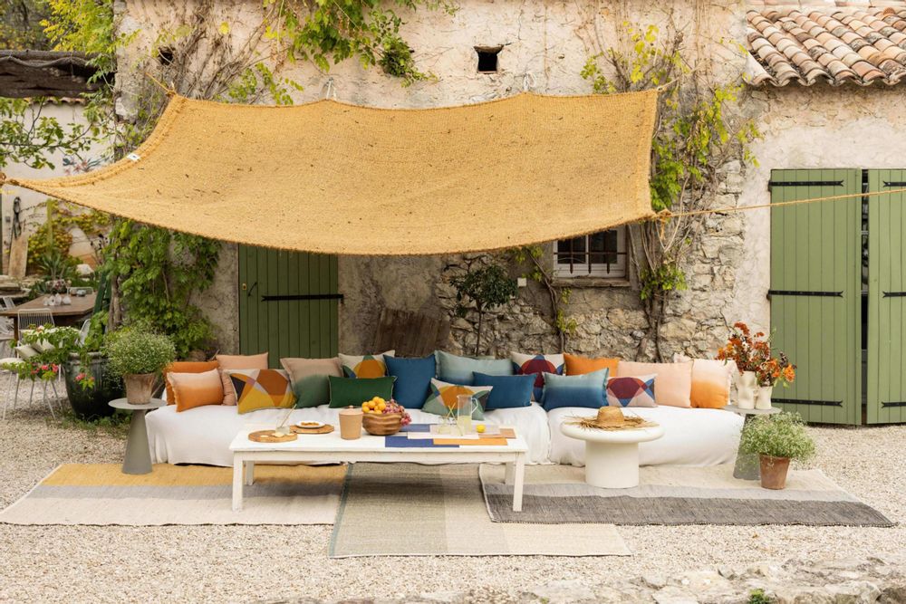 Cushions - Zeff Shade Cushion Indigo 45 X 45 - MAISON VIVARAISE - SDE VIVARAISE WINKLER
