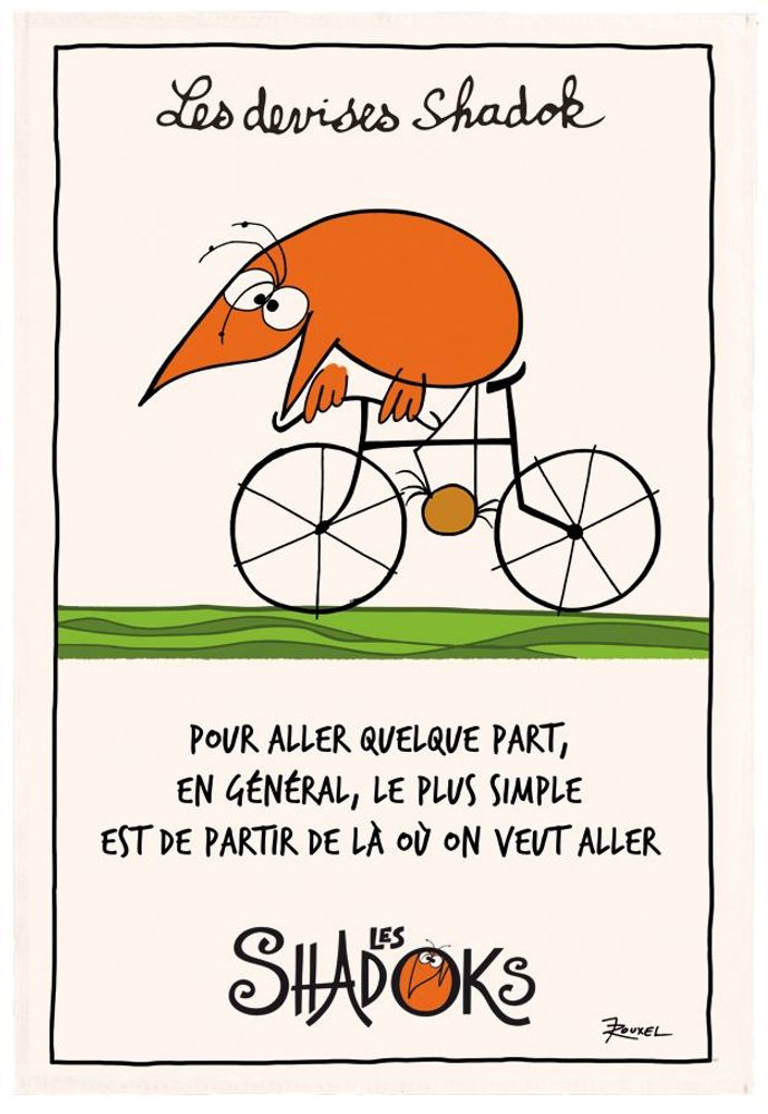 Torchons - Torchon Shadok À vélo Ecru 48 x 72 - MAISON VIVARAISE - SDE VIVARAISE WINKLER