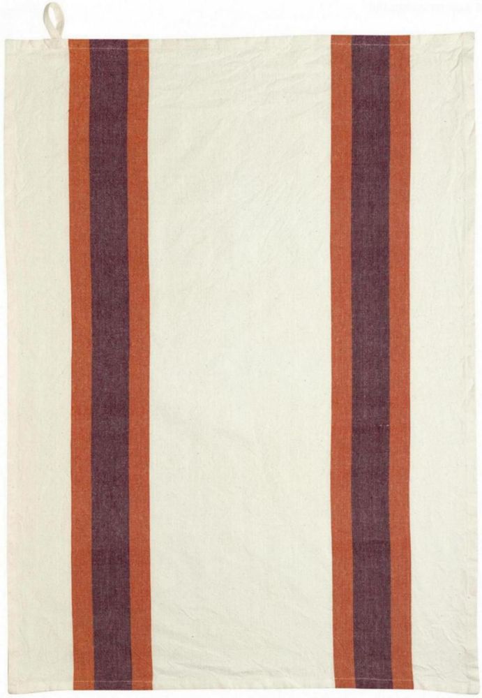 Dish towels - Yuna Washed Recycled Tea Towel Marmelade/Naturel 50 X 70 - MAISON VIVARAISE - SDE VIVARAISE WINKLER