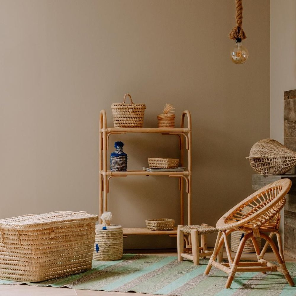 Shelves - MAKO - Natural Finish Rattan Shelf - HYDILE