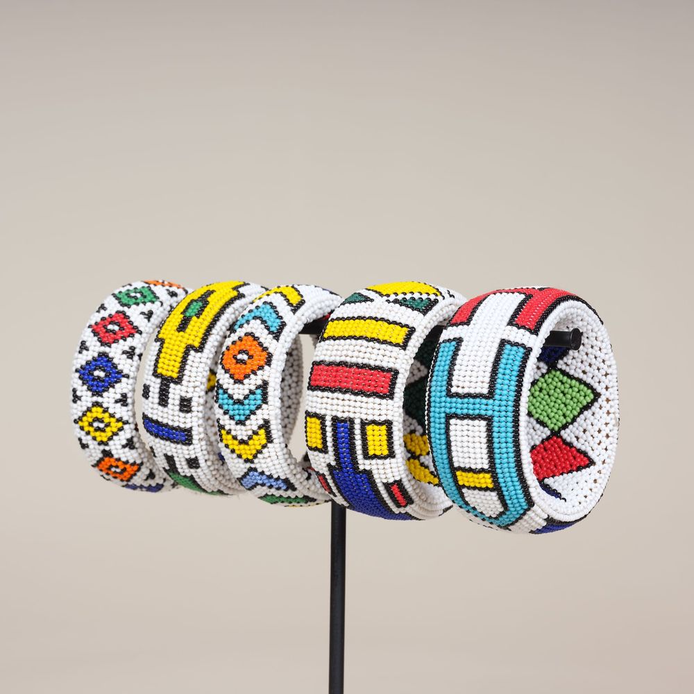 Autres décorations murales - Bracelet Perles de Verre multicolore, Ndebele et Zoulou, Afrique du Sud - AS'ART A SENSE OF CRAFTS