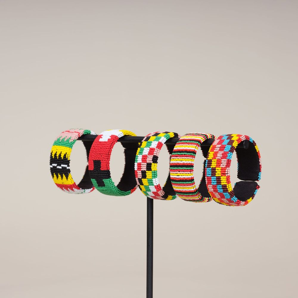 Autres décorations murales - Bracelet Perles de Verre multicolore, Ndebele et Zoulou, Afrique du Sud - AS'ART A SENSE OF CRAFTS