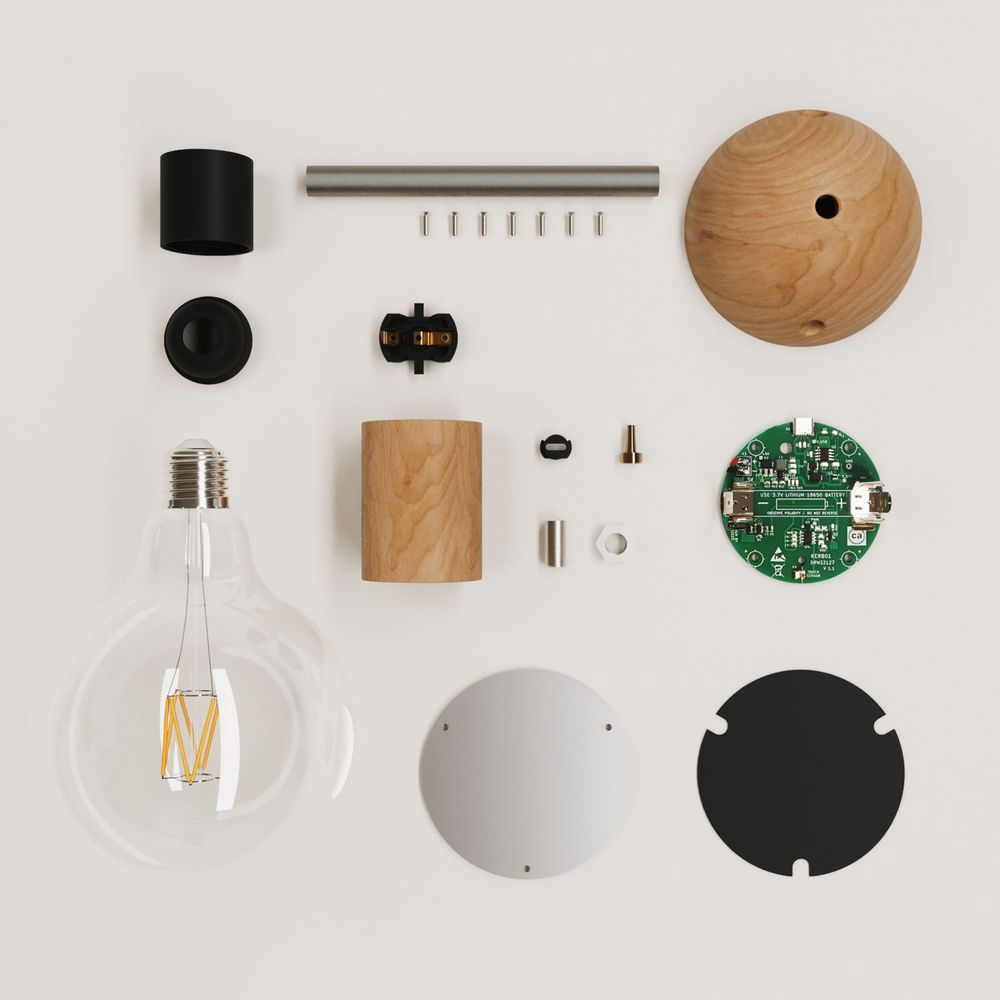 Objets de décoration - Cabless02, lampe portative et rechargeable avec ampoule globo - CREATIVE CABLES