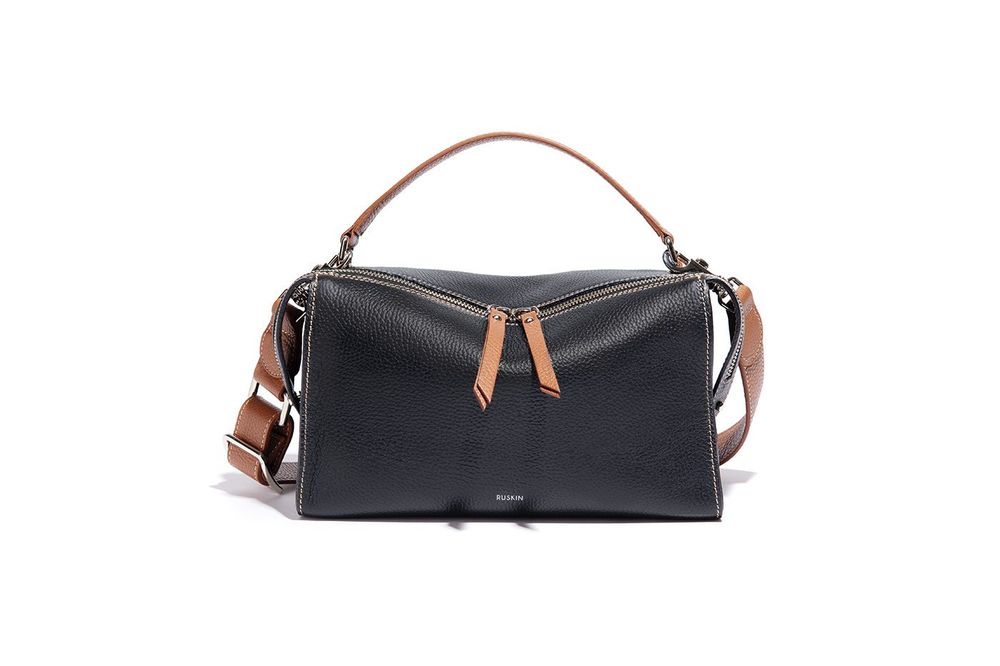 Bags and totes - THE CHESTER IN BLACK/COGNAC - RUSKIN