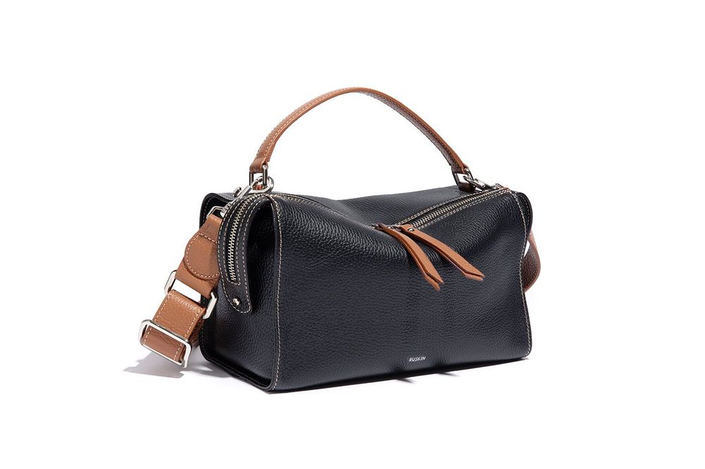 Bags and totes - THE CHESTER IN BLACK/COGNAC - RUSKIN