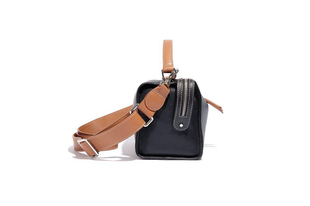 Bags and totes - THE CHESTER IN BLACK/COGNAC - RUSKIN