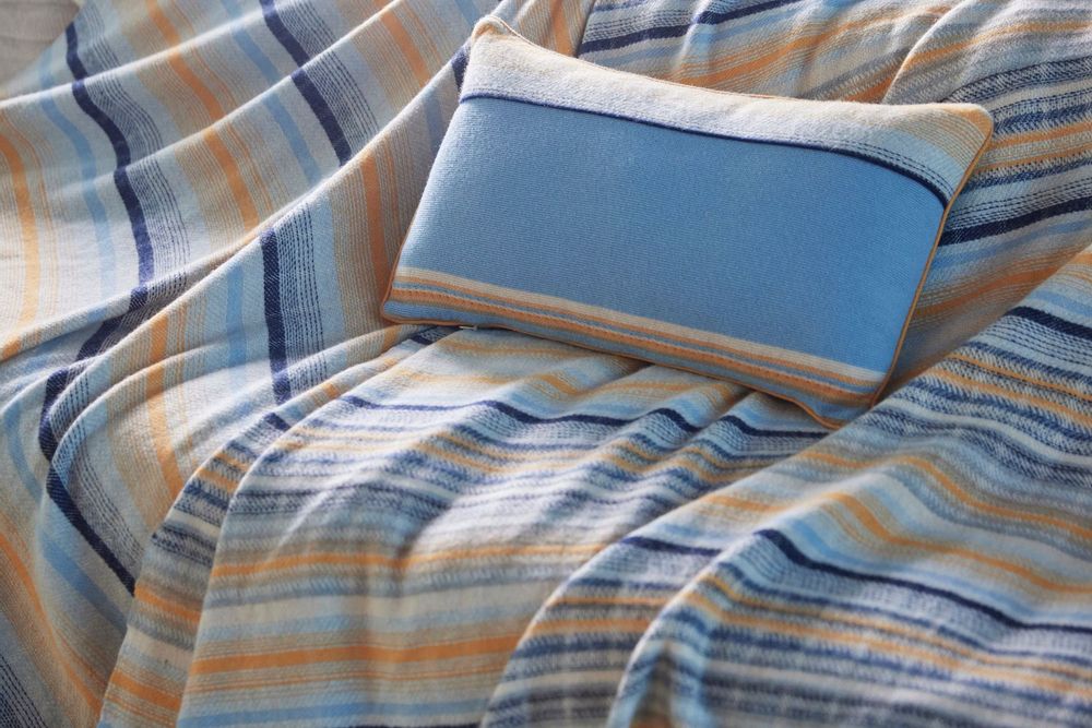 Throw blankets - Cashmere double blanket with jersey trim - SANDRIVER CASHMERE