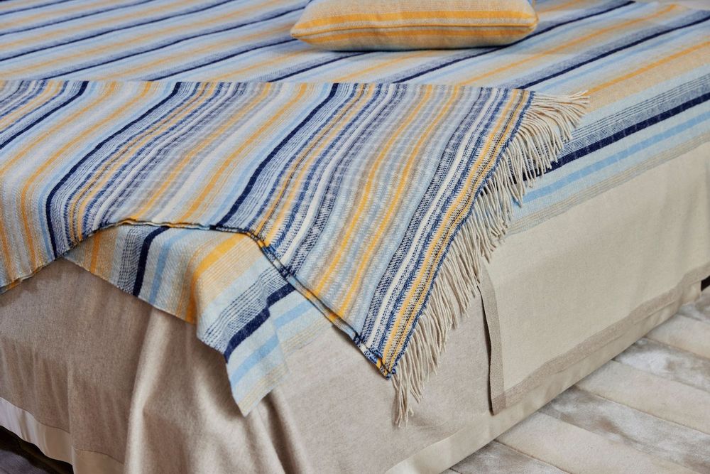 Throw blankets - Cashmere double blanket with jersey trim - SANDRIVER CASHMERE