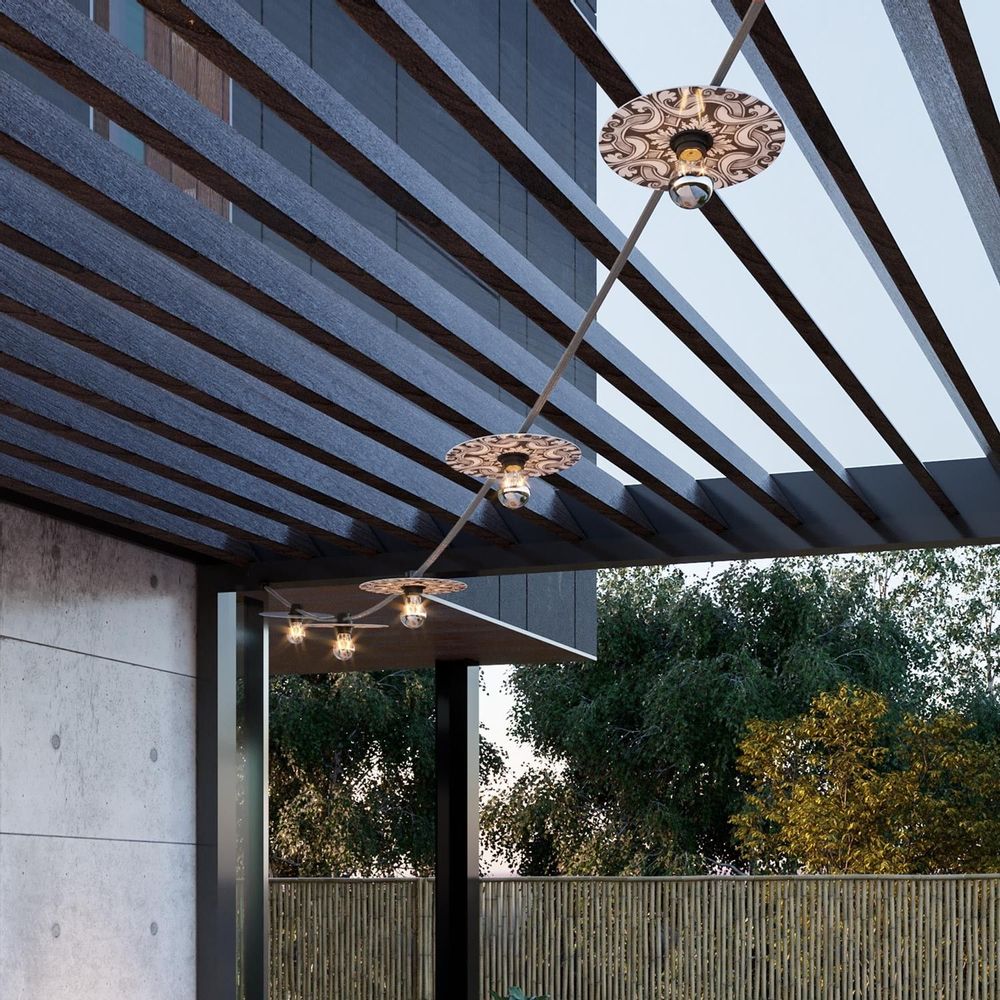 Outdoor space equipments - Lighting solution - Filè system, decorate and light up your walls - CREATIVE CABLES