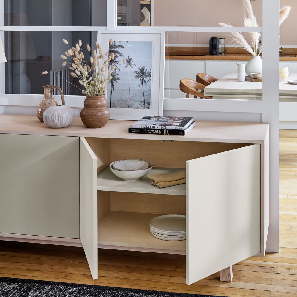 Sideboards - 4-door ash sideboard - L. 200 cm - MON PETIT MEUBLE FRANÇAIS