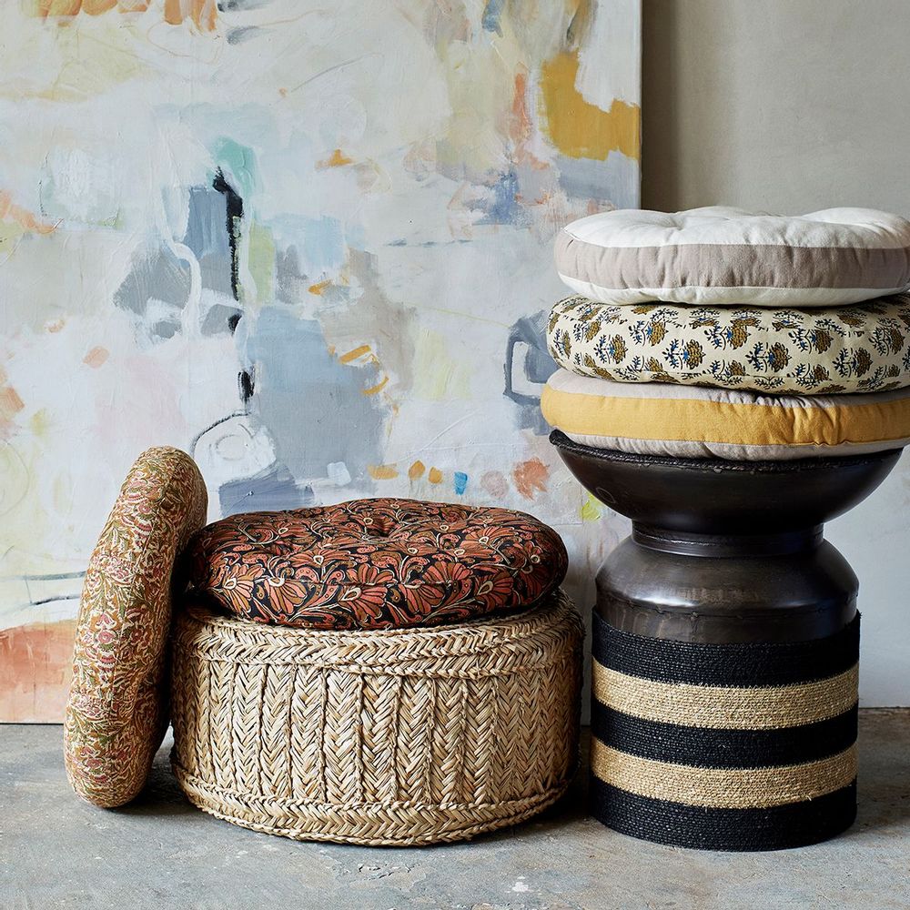 Footrests - Seagrass pouf - MADAM STOLTZ