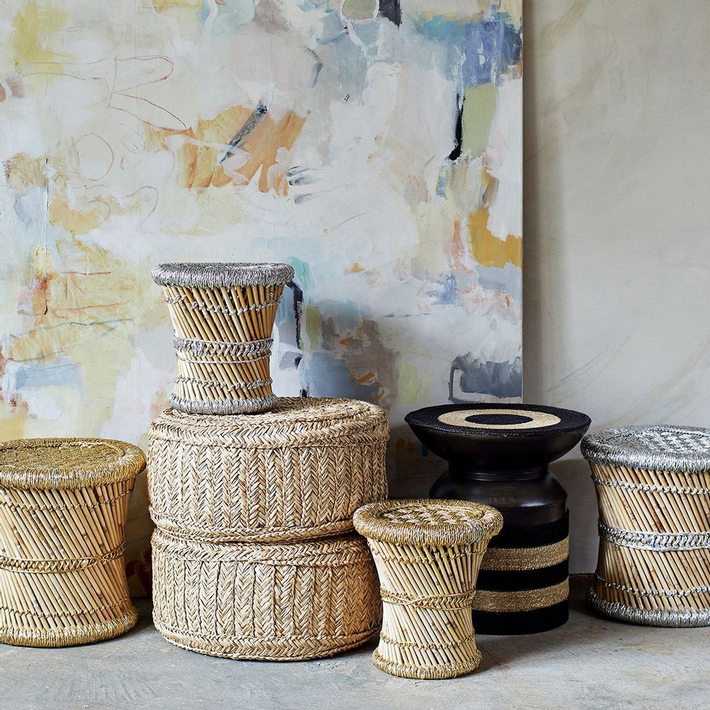 Footrests - Seagrass pouf - MADAM STOLTZ