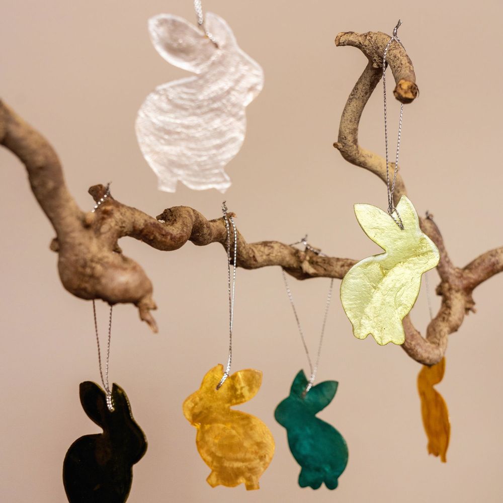Decorative objects - Easter capiz and wood decoration - KINTA