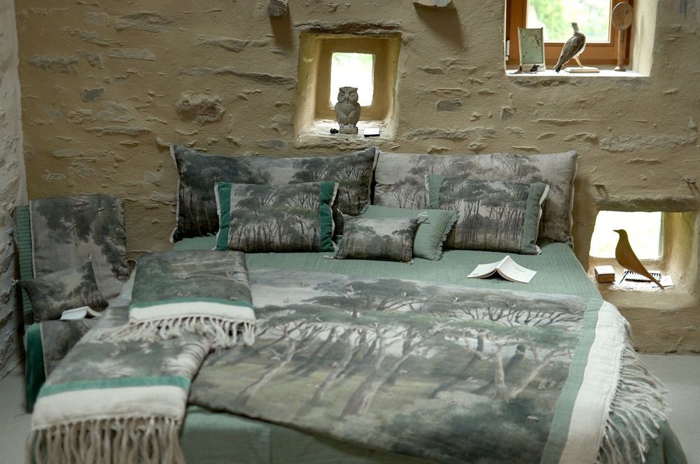Curtains and window coverings - Manosque Throw 90X250 Cm Printed Ananbo Manosque Celadon - EN FIL D'INDIENNE...