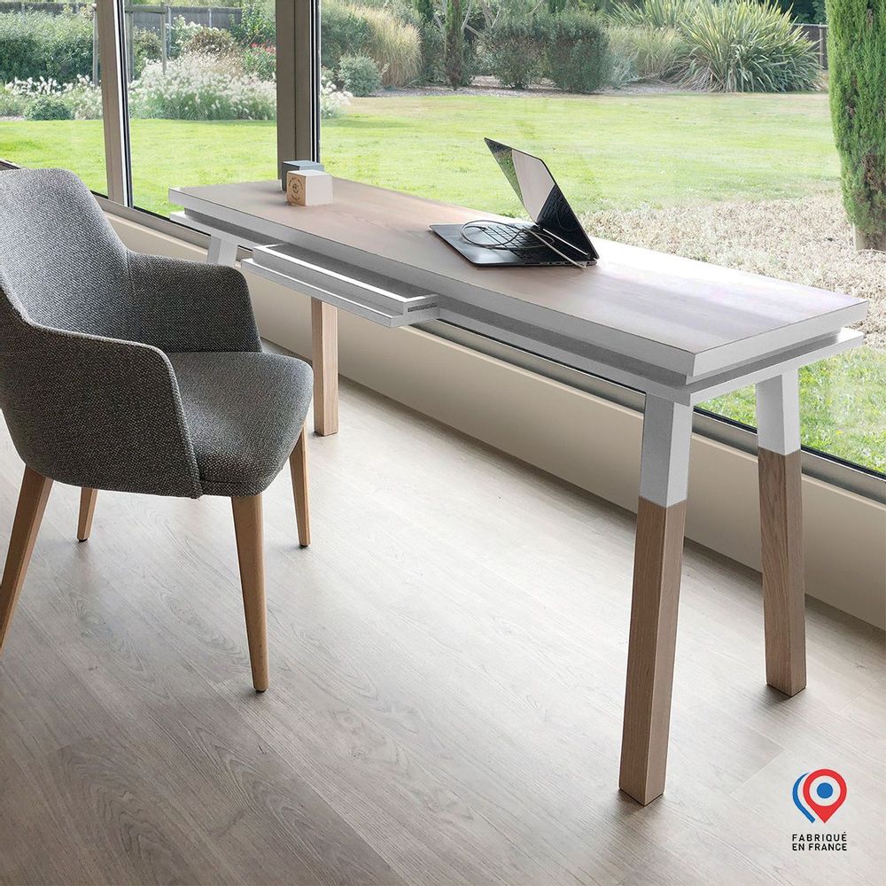 Bureaux - Bureau rectangulaire 140 cm en bois massif - MON PETIT MEUBLE FRANÇAIS