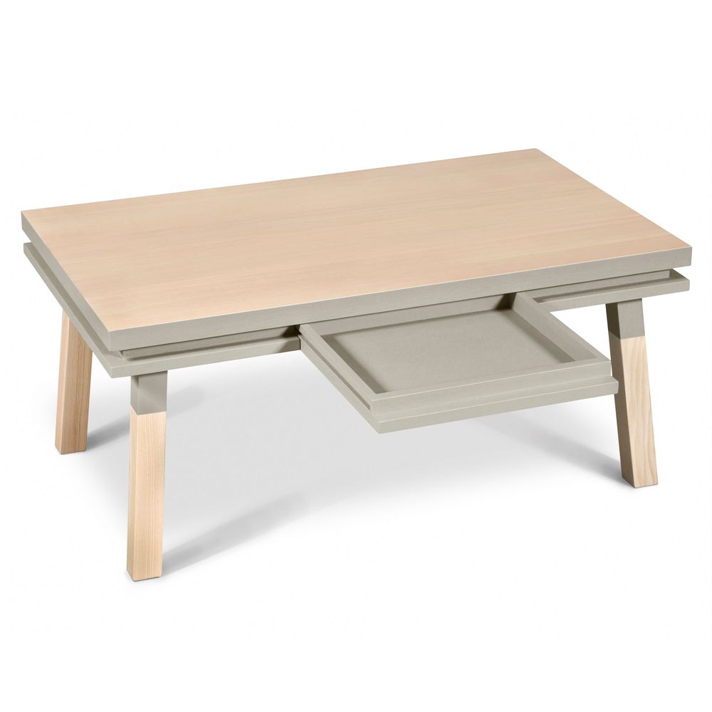 Coffee tables - 1-drawer coffee table in solid wood - 100 cm / 39.4" - MON PETIT MEUBLE FRANÇAIS