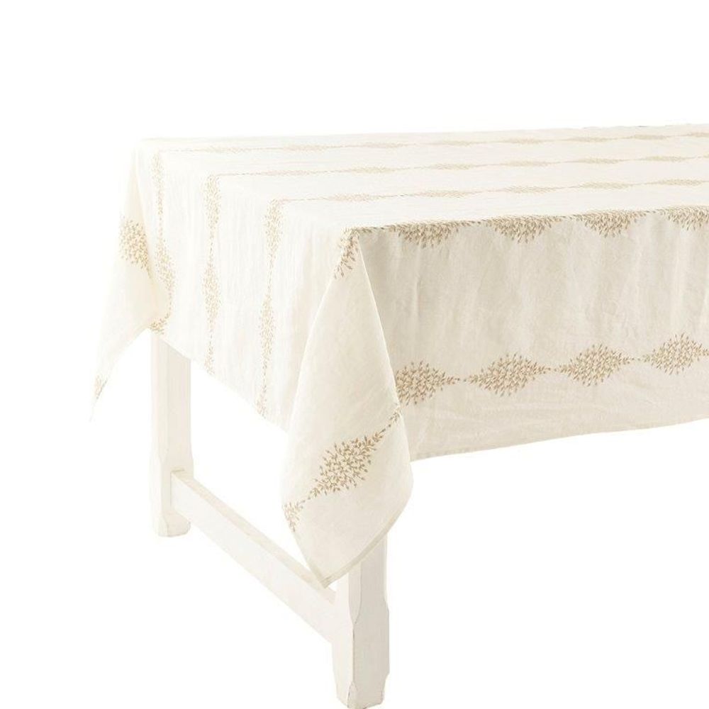 Table linen - RESEDA PURE LINEN EMBROIDERED TABLECLOTHS AND NAPKINS - CHARVET EDITIONS