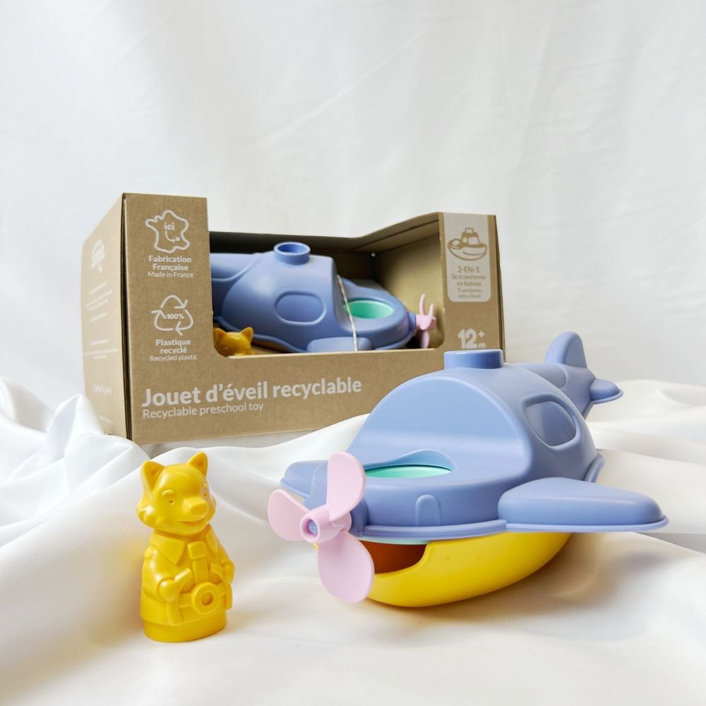 Accessoires pour bain enfants  - Mes premiers véhicules d'exploration 2-en-1 - Made in France 100% plastique recyclé et recyclables. - LE JOUET SIMPLE.