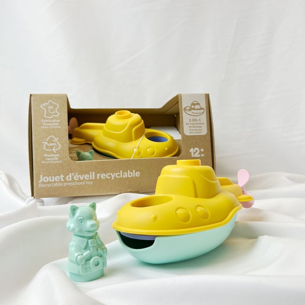 Accessoires pour bain enfants  - Mes premiers véhicules d'exploration 2-en-1 - Made in France 100% plastique recyclé et recyclables. - LE JOUET SIMPLE.