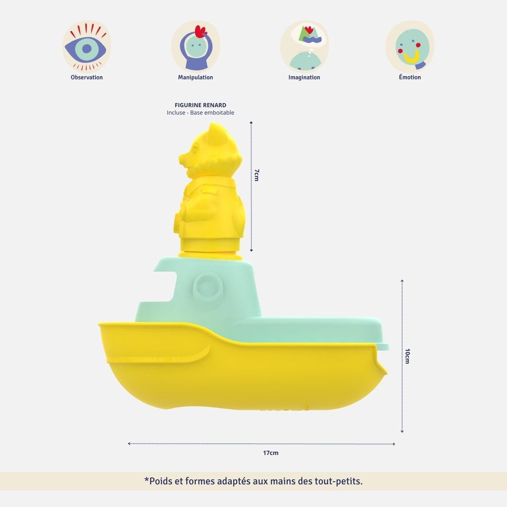Toys - My first 2-in-1 boat - Made in France 100% recycled and recyclable plastic - LE JOUET SIMPLE.