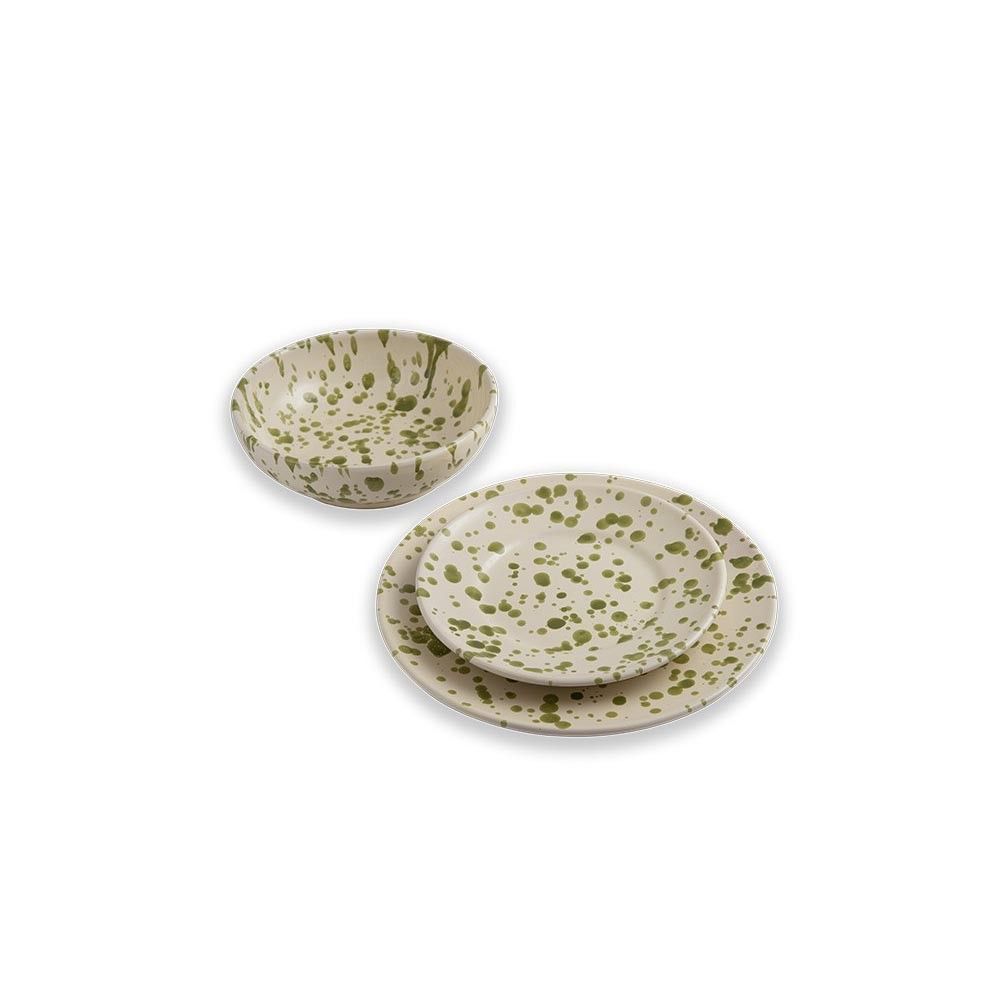 Everyday plates - Dinner plate diam. 25 cm - Splashed Line. - LOLIVA FOOD MOOD