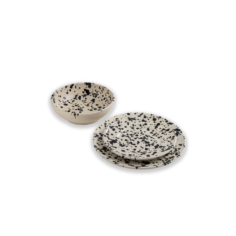 Everyday plates - Dinner plate diam. 25 cm - Splashed Line. - LOLIVA FOOD MOOD