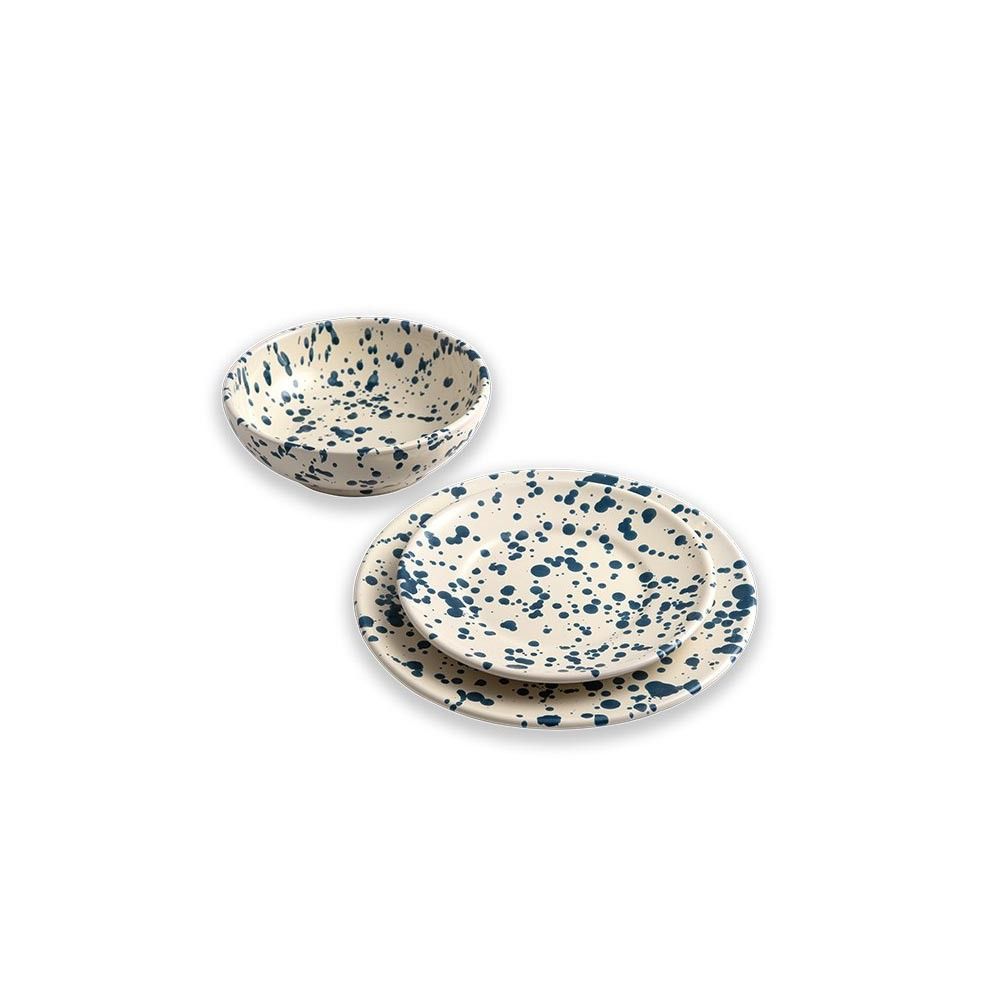 Everyday plates - Dinner plate diam. 25 cm - Splashed Line. - LOLIVA FOOD MOOD