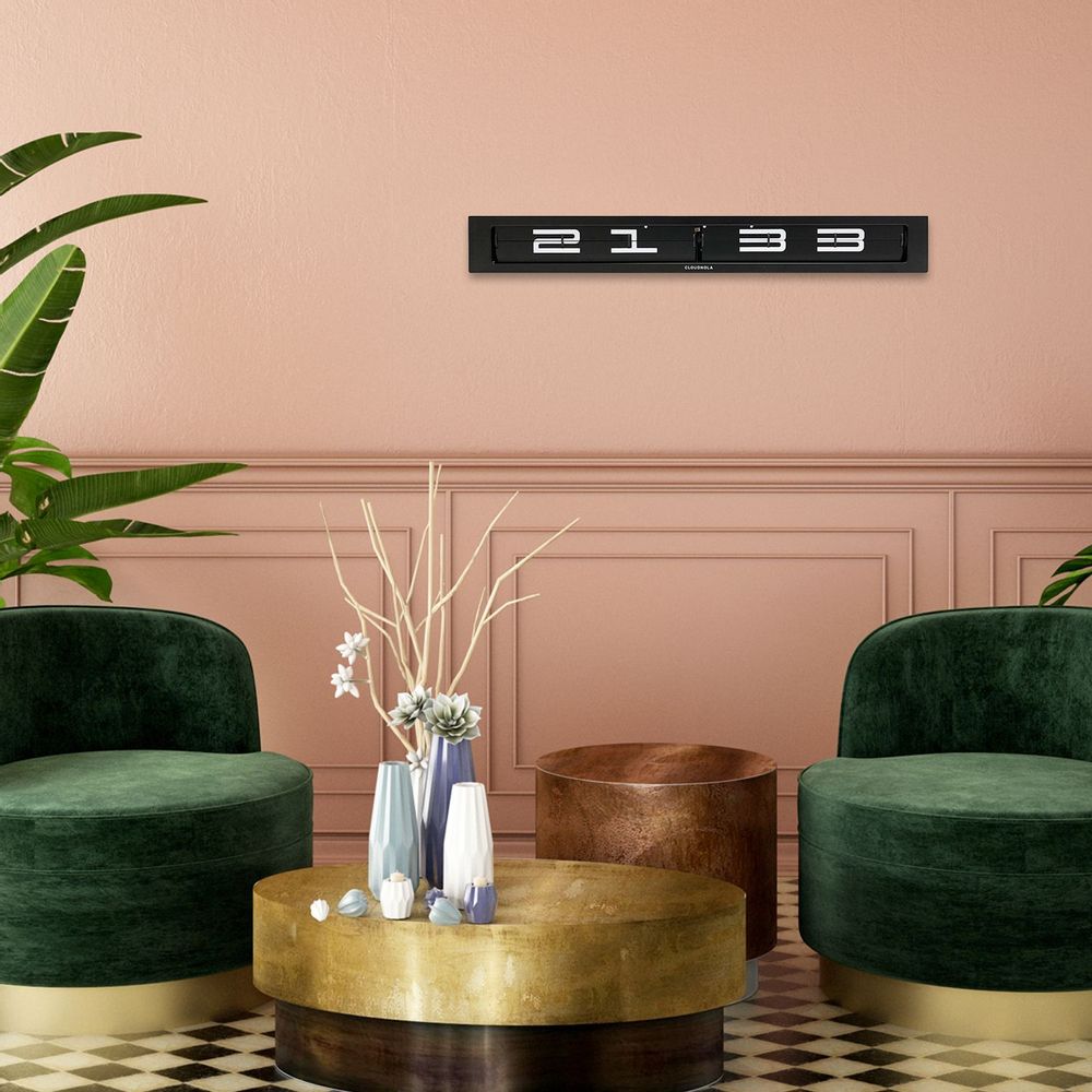 Clocks - Timeline Black - 24 hour Flip Clock - CLOUDNOLA