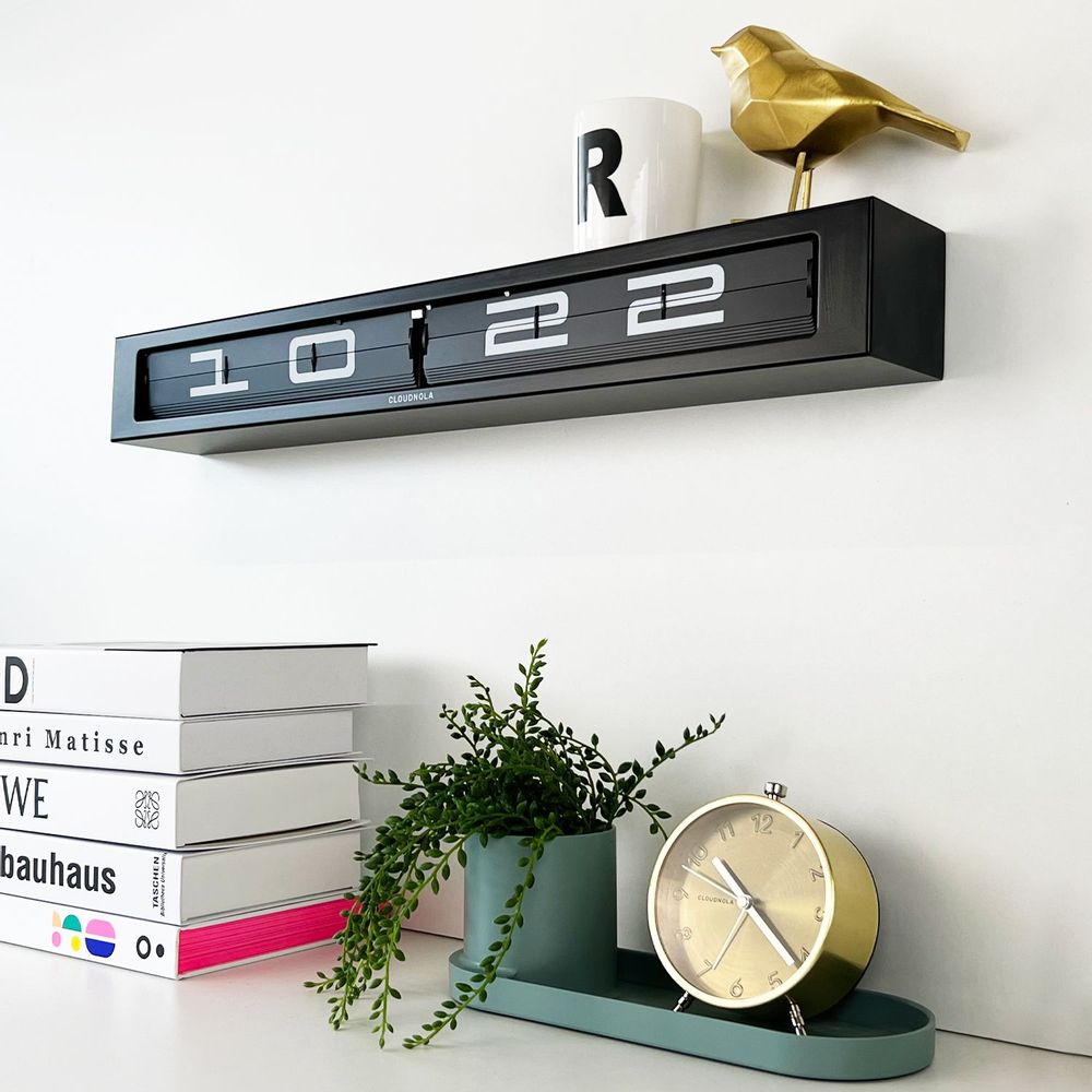 Clocks - Timeline Black - 24 hour Flip Clock - CLOUDNOLA
