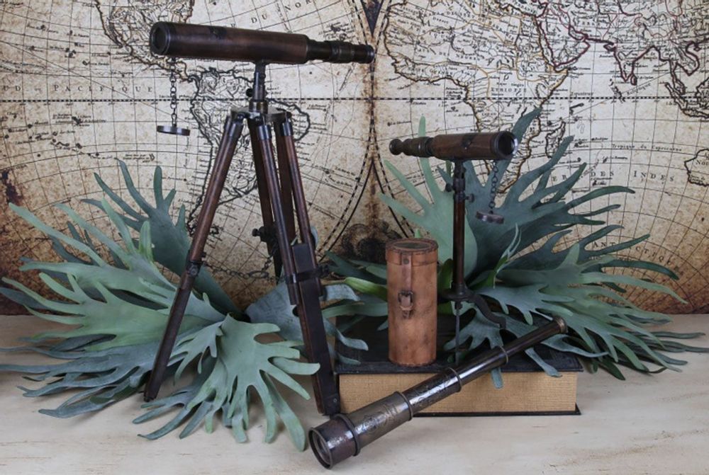 Objets de décoration - Télescope avec étui en cuir - BAROQUE COLLECTION - DUTCH STYLE