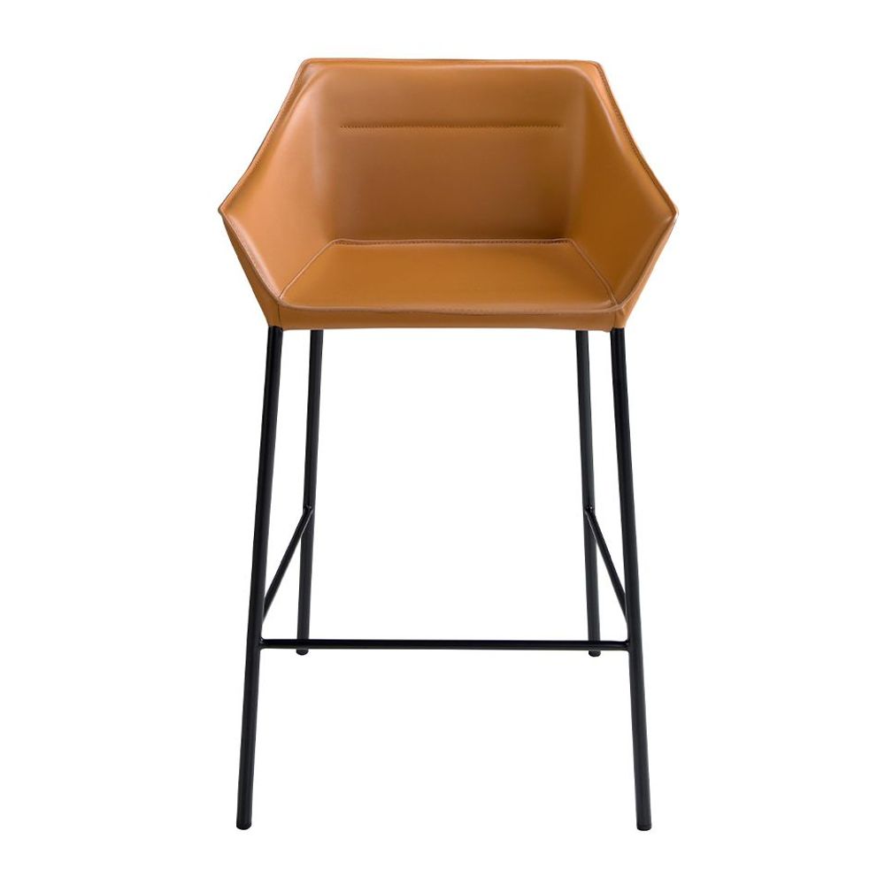 Tabourets - Tabouret en croûte de cuir marron - ANGEL CERDÁ