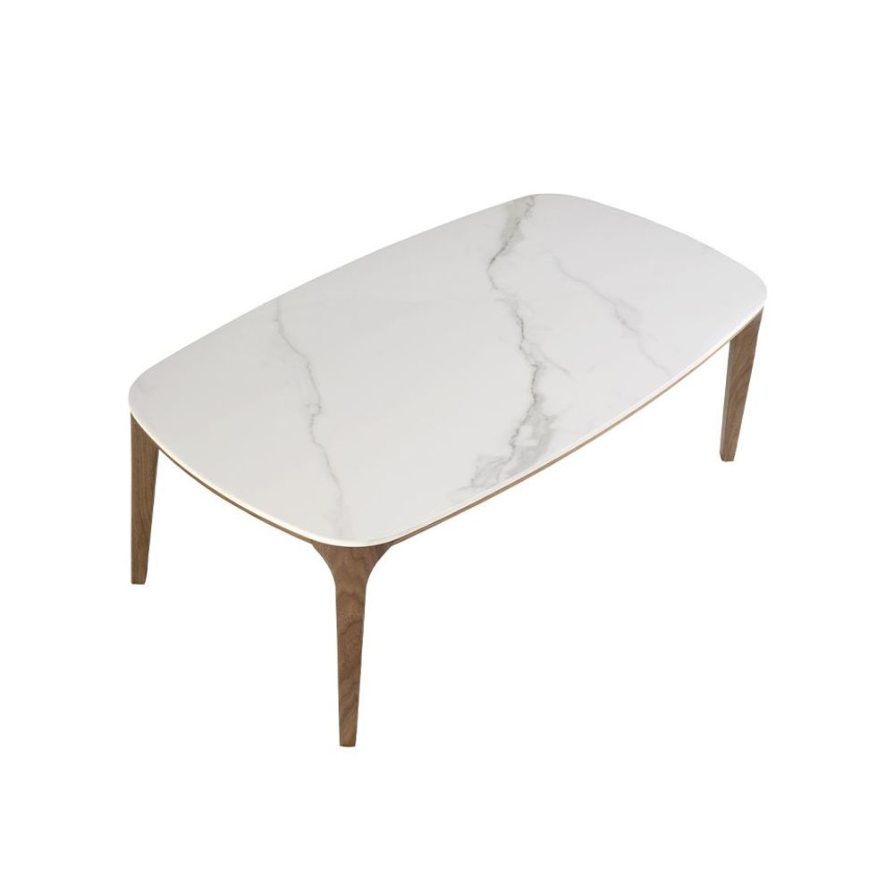 Dining Tables - Oval porcelain marble and walnut oval table - ANGEL CERDÁ
