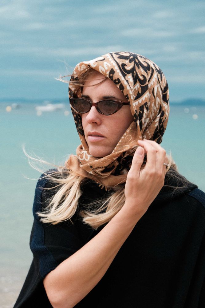 Scarves - Camel cash bandana - MAISON LECOMTE FLAMENT