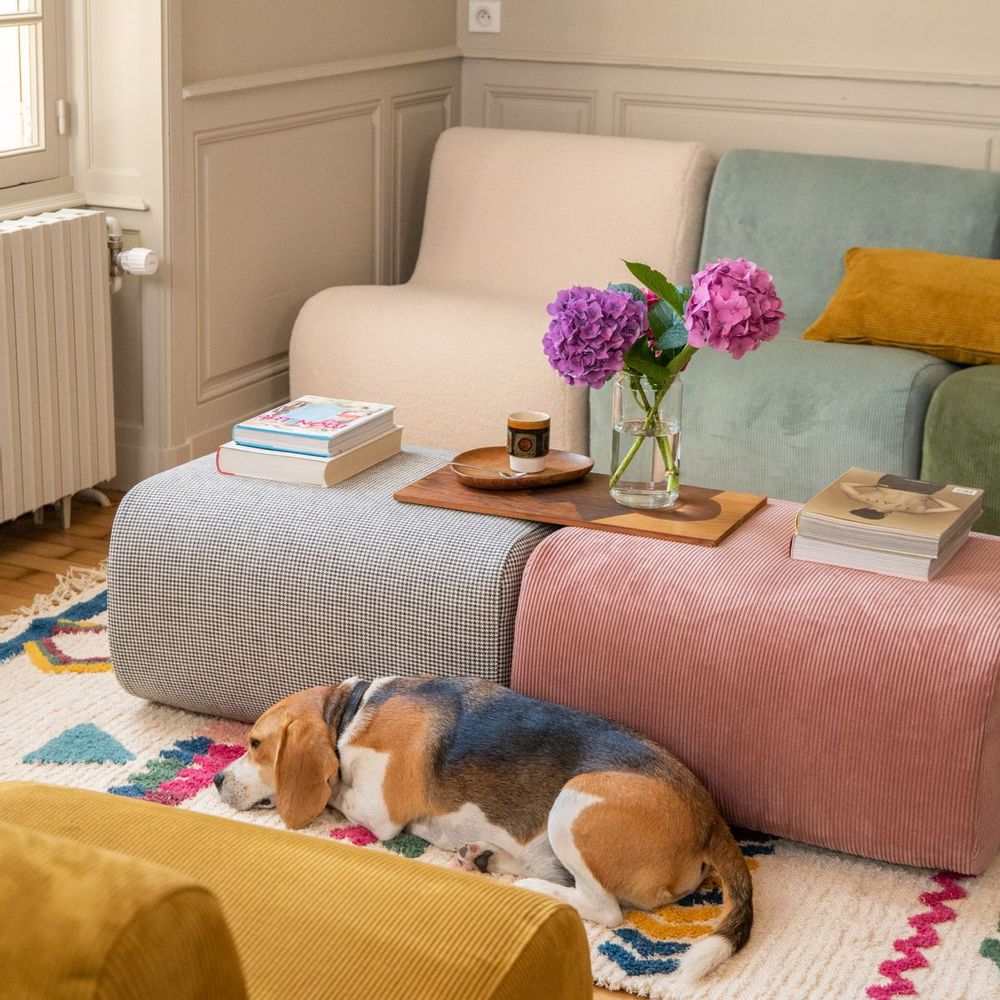 Office seating - POP OTTOMAN (pink) - MAISON JEUDI