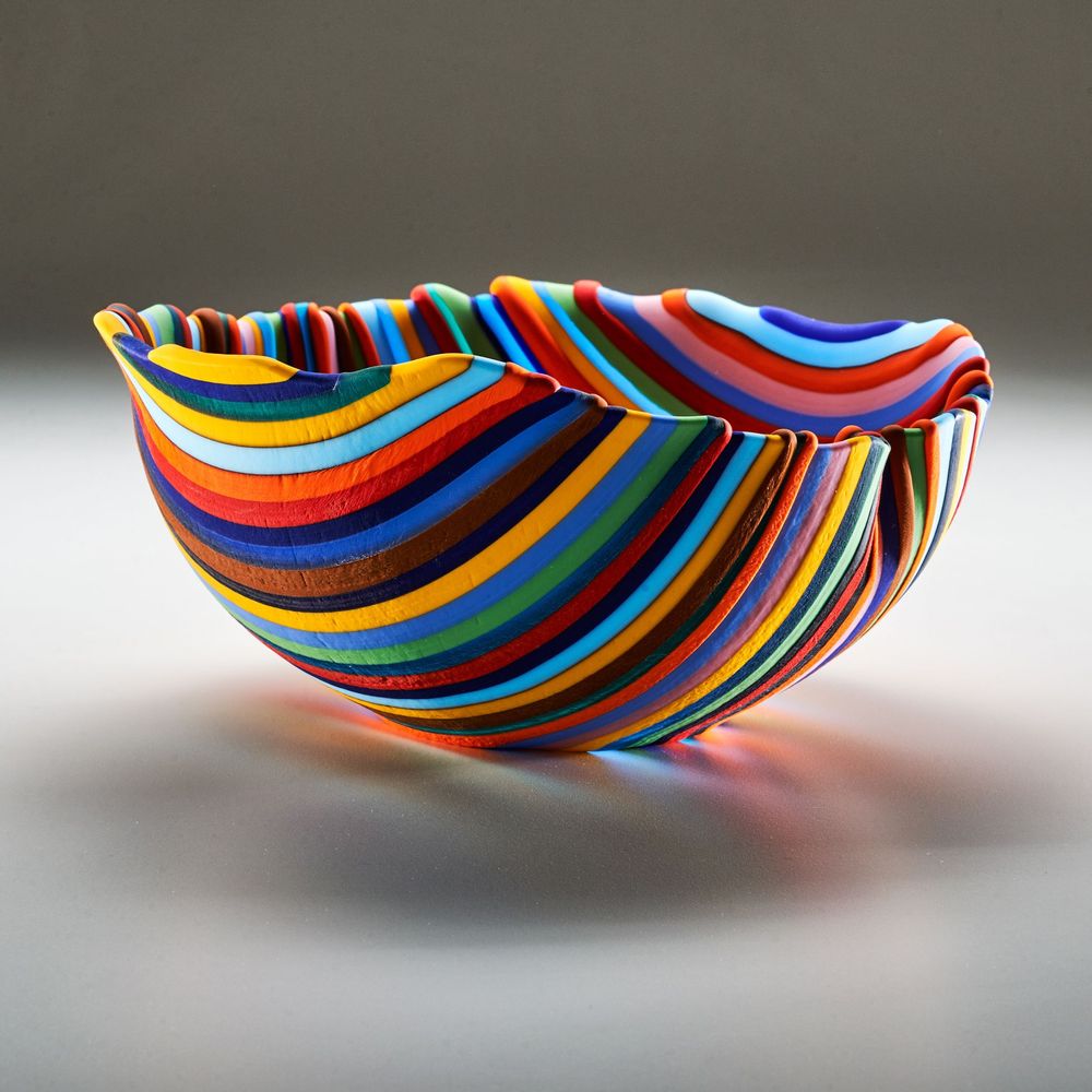 Art glass - Righe bowl - ALFIER GLASSTUDIO
