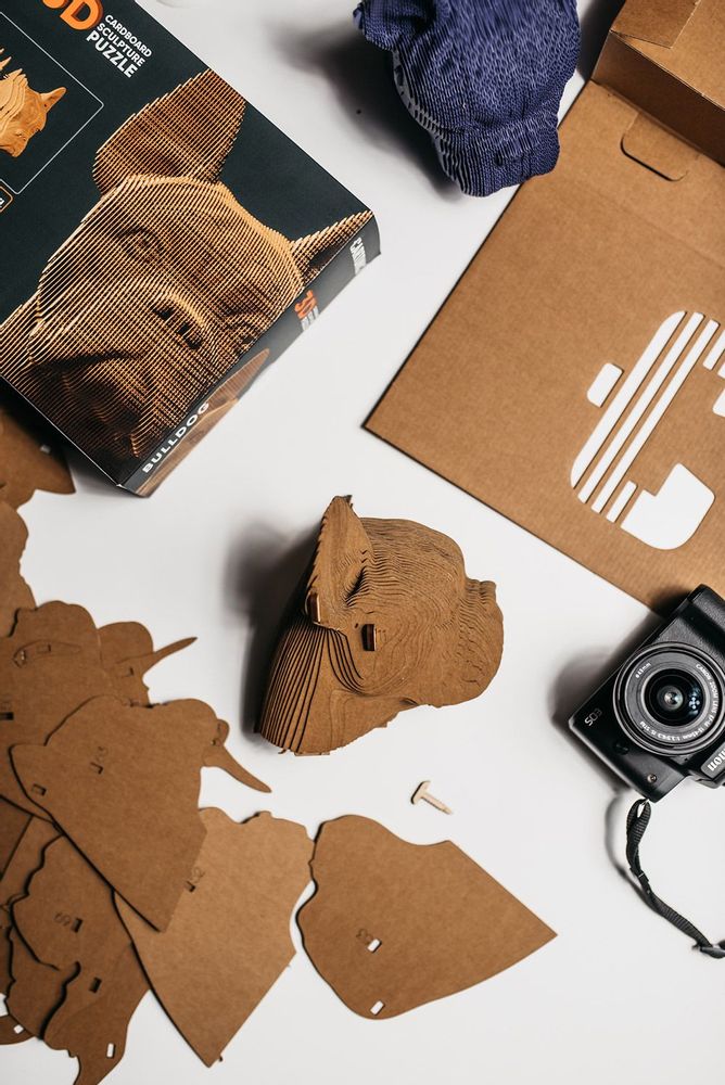 Cadeaux - CARTONIC Bulldog 3D-puzzle en carton - CARTONIC