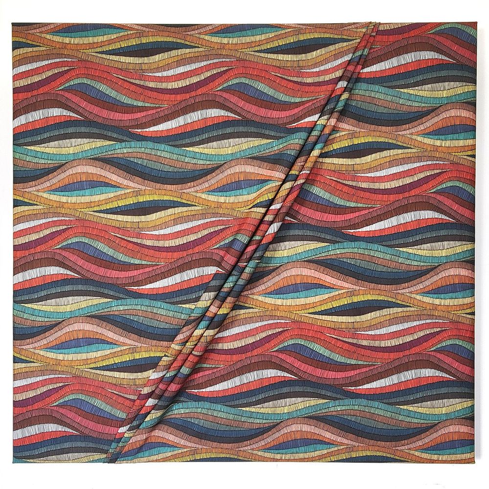 Unique pieces - Post-Wave #9, acoustic artwork, W125 x H120 x D12 cm (incl. 6 cm of relief) - A+ STUDIO