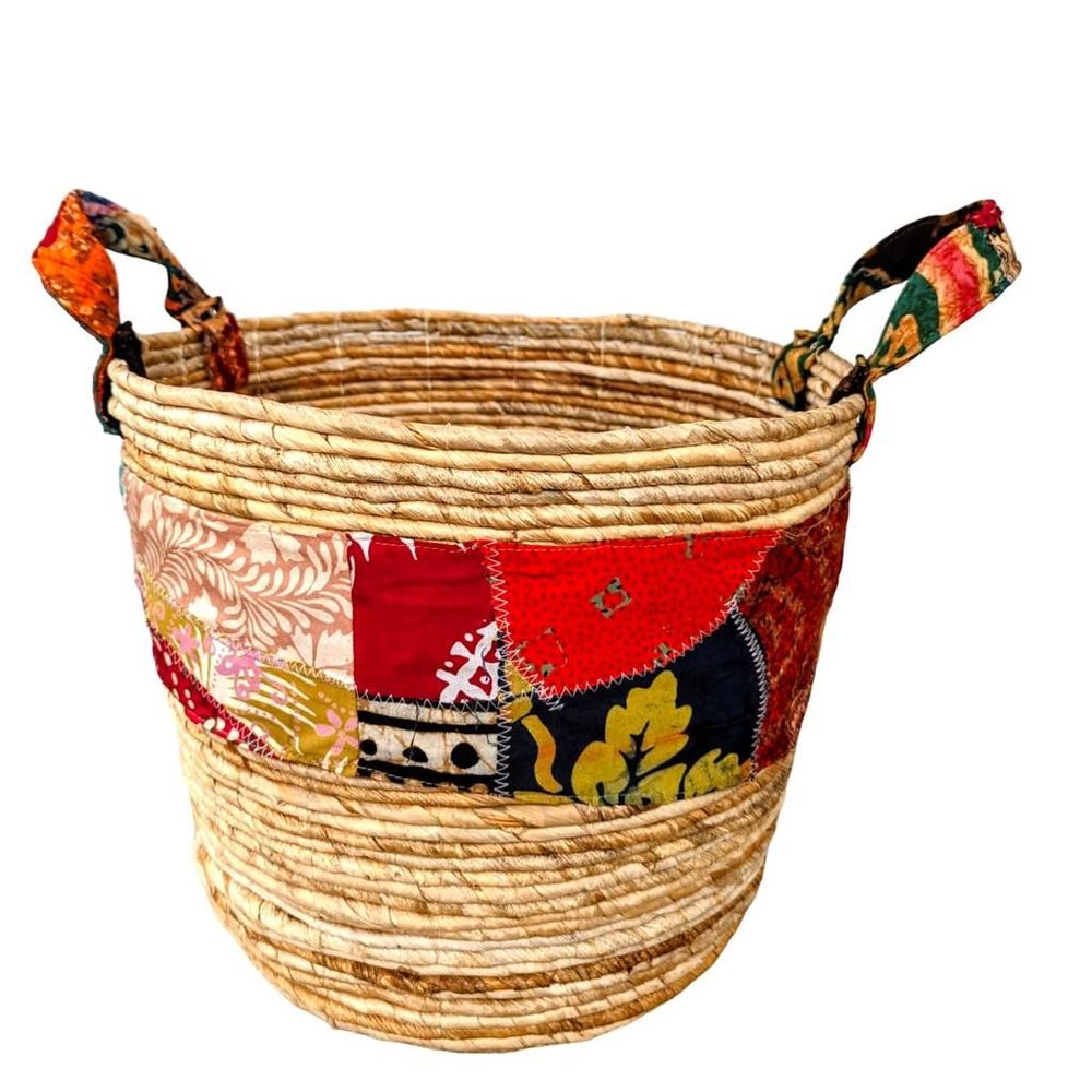 Coffrets et boîtes - Set de 3 paniers Abaca et patchwork BBMKKP - BALINAISA