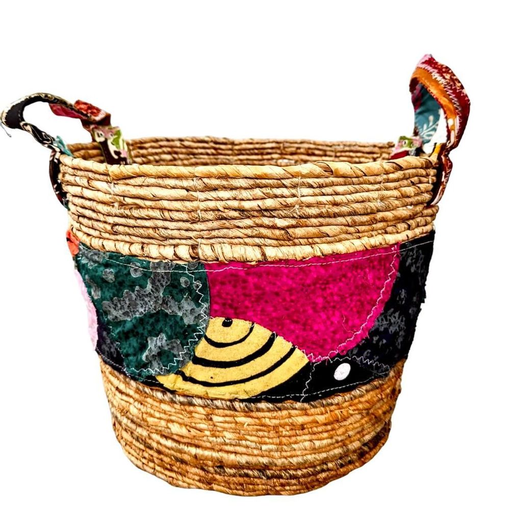 Coffrets et boîtes - Set de 3 paniers Abaca et patchwork BBMKKP - BALINAISA