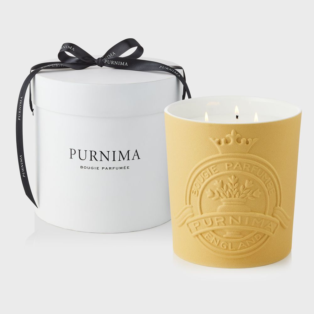 Candles - Ceramic collection: 3 wick candle in ceramic vessel - PURNIMA FRAGRANCES LTD