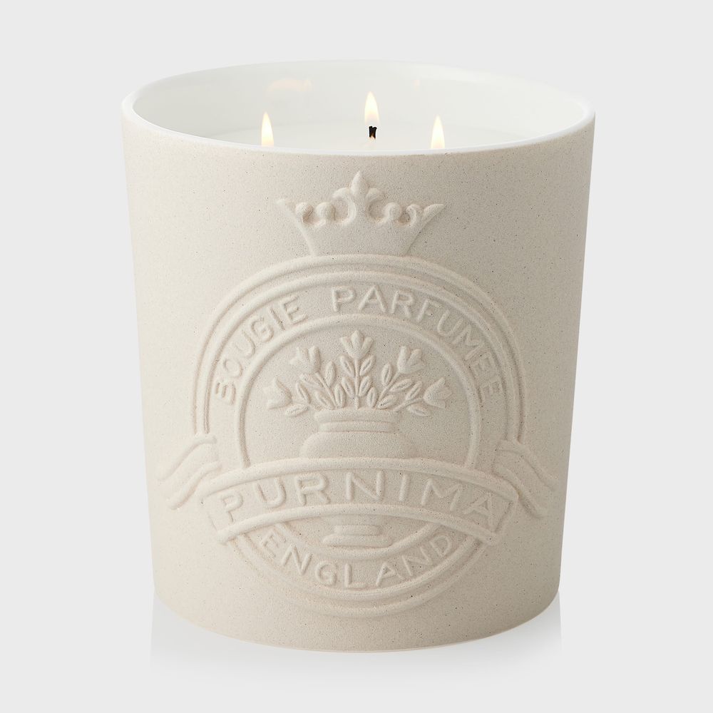Candles - Ceramic collection: 3 wick candle in ceramic vessel - PURNIMA FRAGRANCES LTD