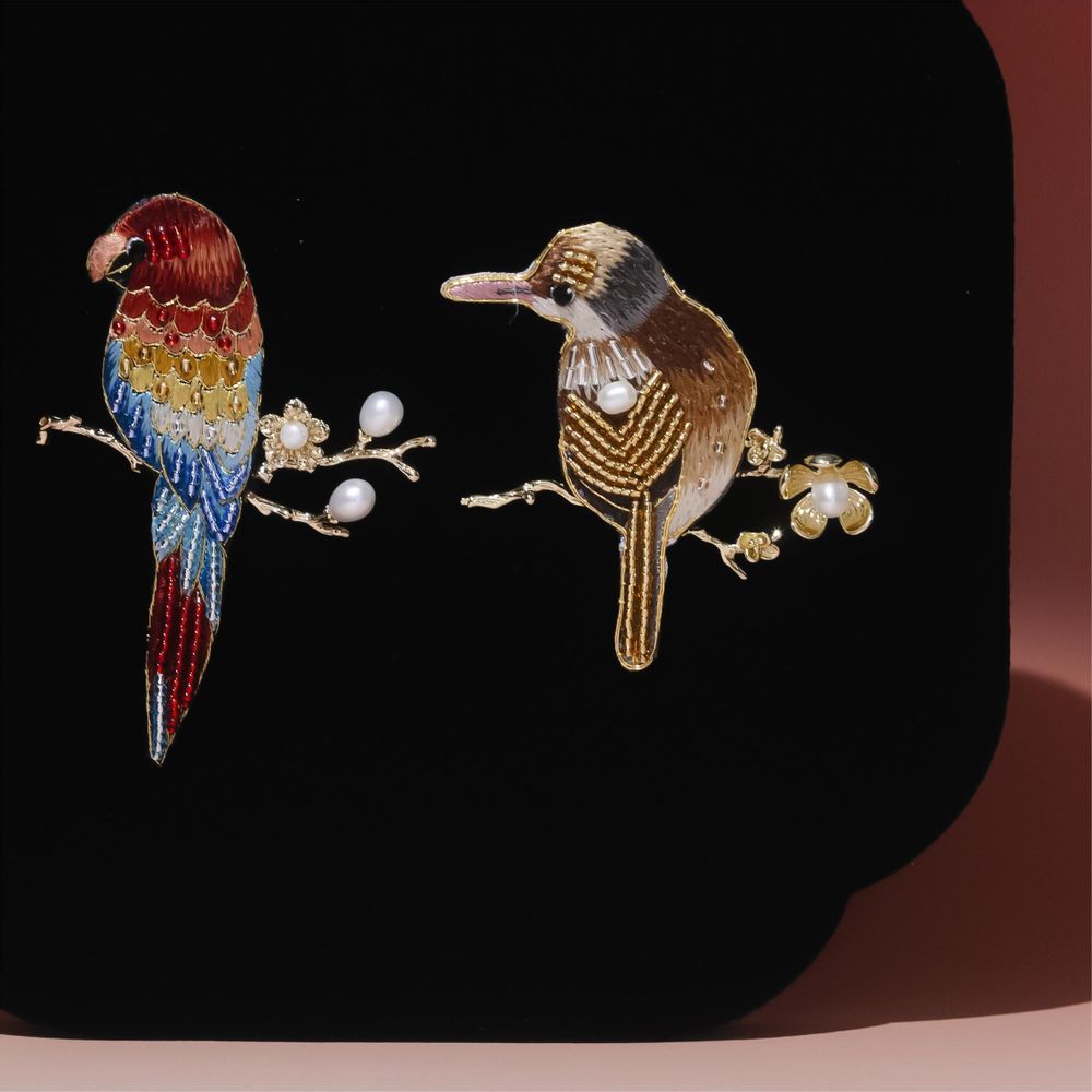 Brooches - Silk Suzhou Embroidery - THE ZHAI