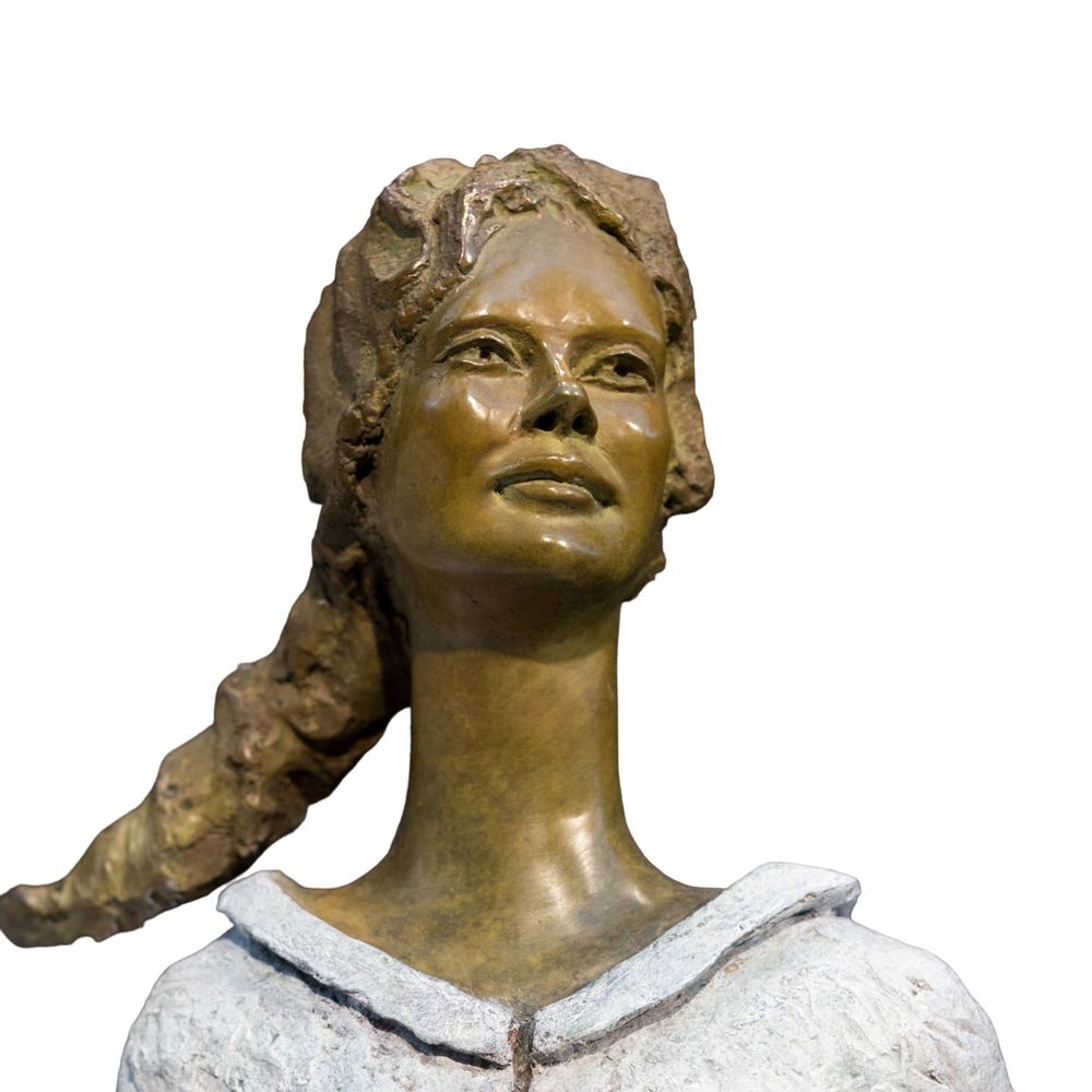 Outdoor decorative accessories - Bronze sculpture the time of secrets - LUSSOU-SCULPTEUR